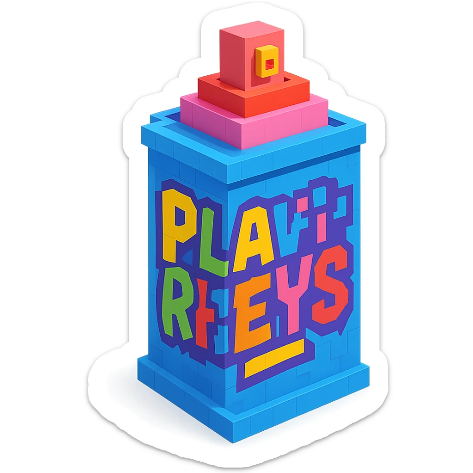 spray paint can with graffiti "PLAVLEYS" sticker