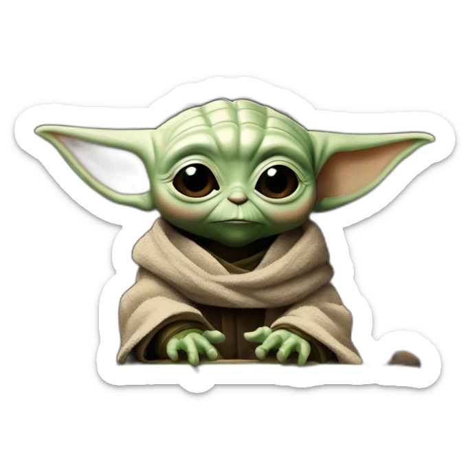 baby yoda sentado en el trono de hierro (game of thrones) sticker