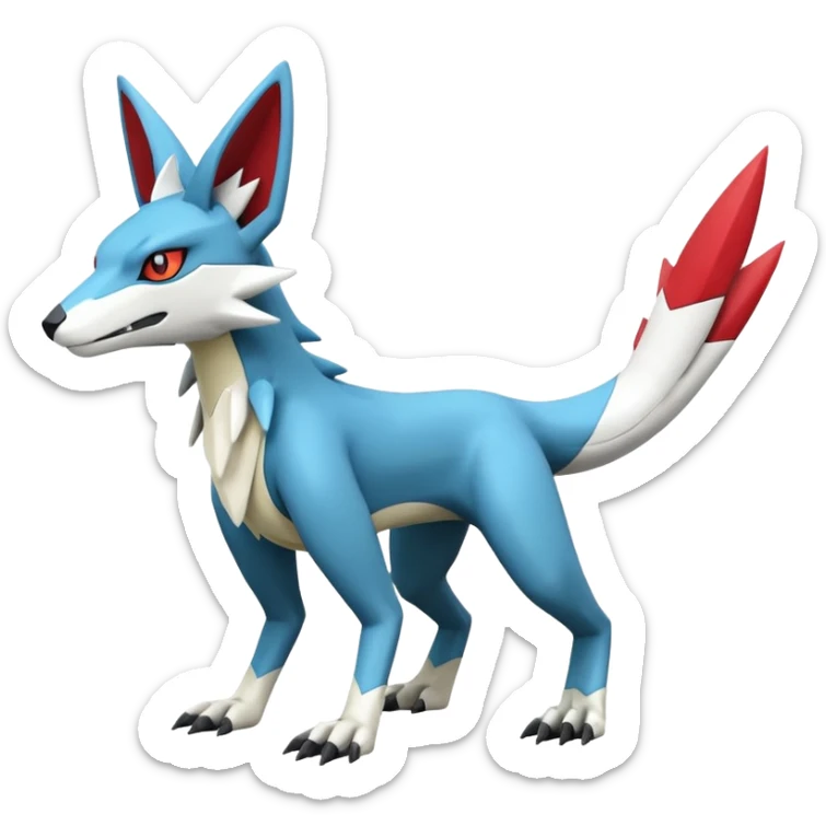 Heliolisk-Zeraora-Lombax-Sergal-Zangoose-Cyclizar-Genesect-Pokémon, full body sticker
