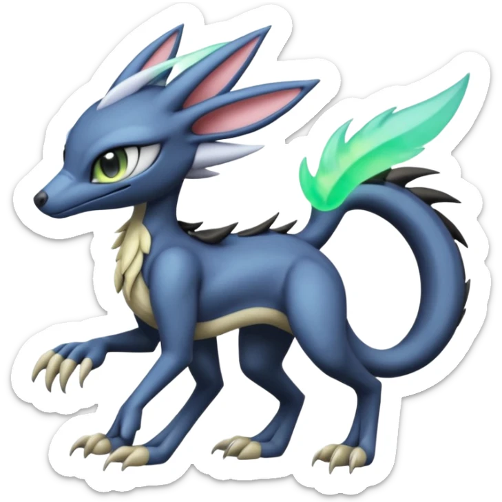 Badass edgy cool realistic Meloetta-Sergal-Cresselia-Palkia-Stitch-Fakémon-creature-hybrid sticker