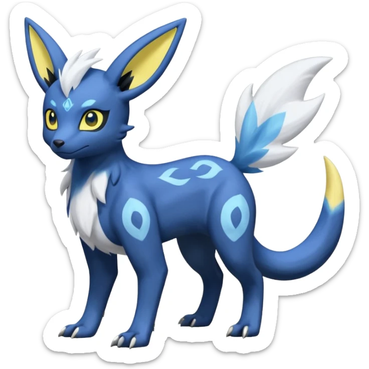 Manectric-Electrike-Lugia-Umbreon-Draco-Fakémon-hybrid-creature (full body), 4 legs sticker