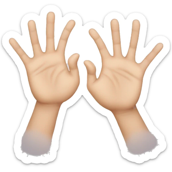 The palm of one hand cracking the fingers of the other hand  sticker