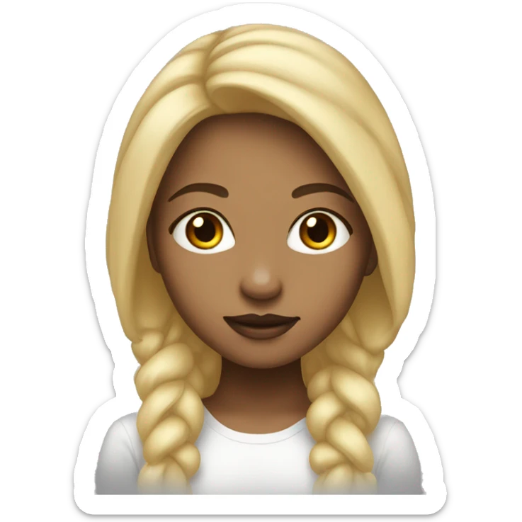 realistic portrait of blonde lightskin emoji girl sticker