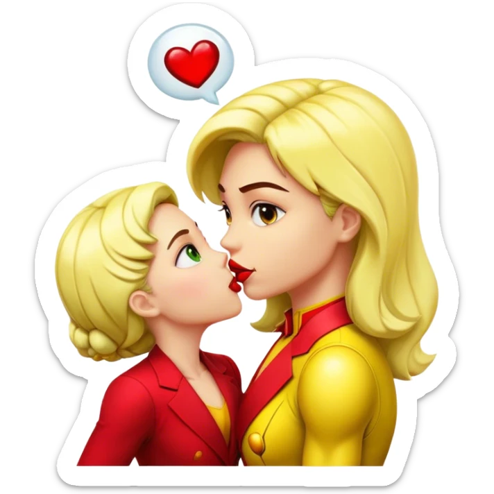 The Flash in Kiss She Flash Girl Romantic Hulk Mix "3d Emoji Old" sticker