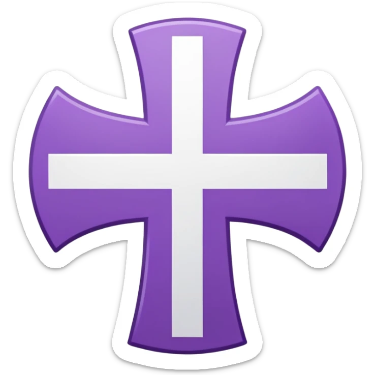 purple octagonal Swiss garbage sticker, bold white Swiss cross in center, official look, no text, no trash bag sticker