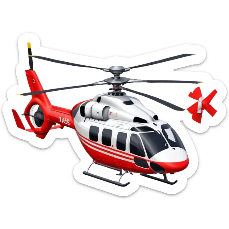 Rescue Helicopter - Airbus H145 (Model Year: 2021) (Iconic colour: Red with white) sticker