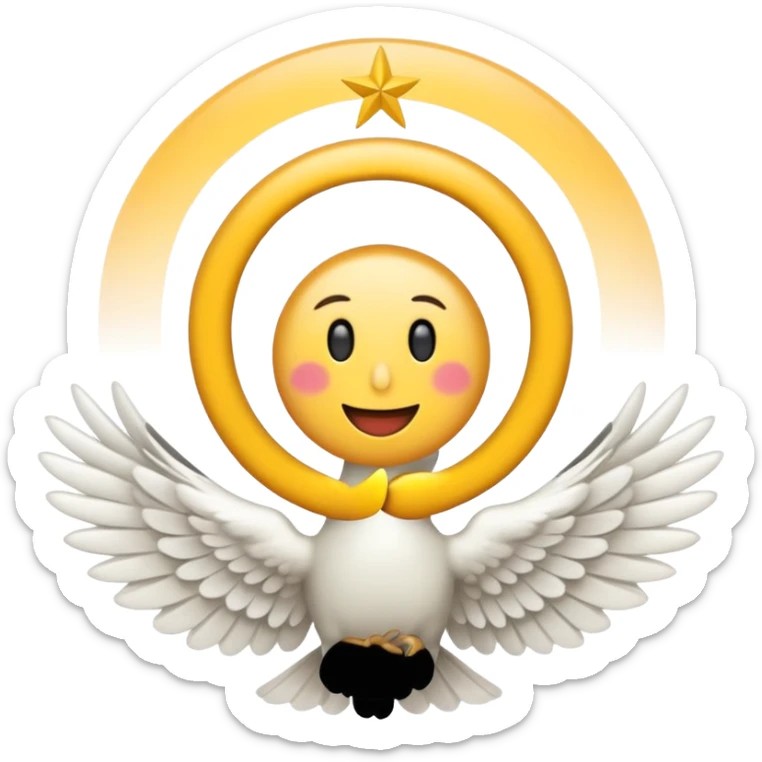 Quiero un emoji de la paz con una paloma blanca y un círculo sticker