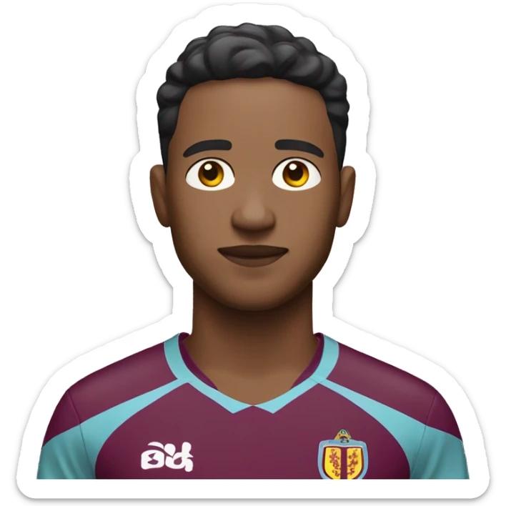 Person wearing aston villa football kit with light skin  sticker