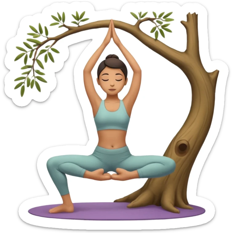 icon on the theme of yoga classes. image of a person in tree asana pose sticker