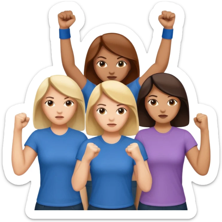 this are just a bunch of women, why this should be a good symbol for feminism? could there be a raised fist including typical feminism symbolic language? sticker