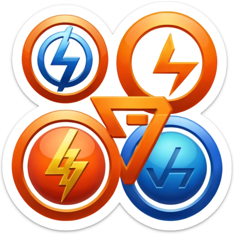 je voudrais un symbole HP (Heatlh) un SPEED, un FORCE/POWER, un KI dans le thème de DBZ sticker