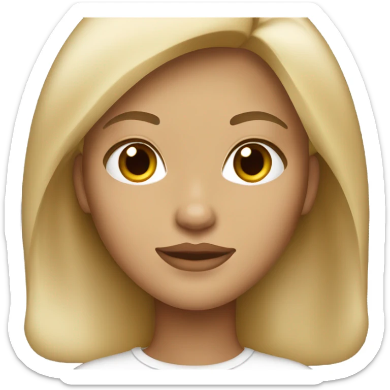 blonde girl with medium length hair, tan, brown eyes, big lips, beautiful  sticker
