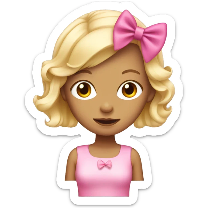 Blonde girl wearing a pink hair bow in the back sticker