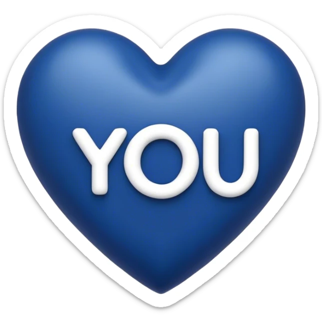 Dark Blue heart with the words I Love You Ry in the middle  sticker