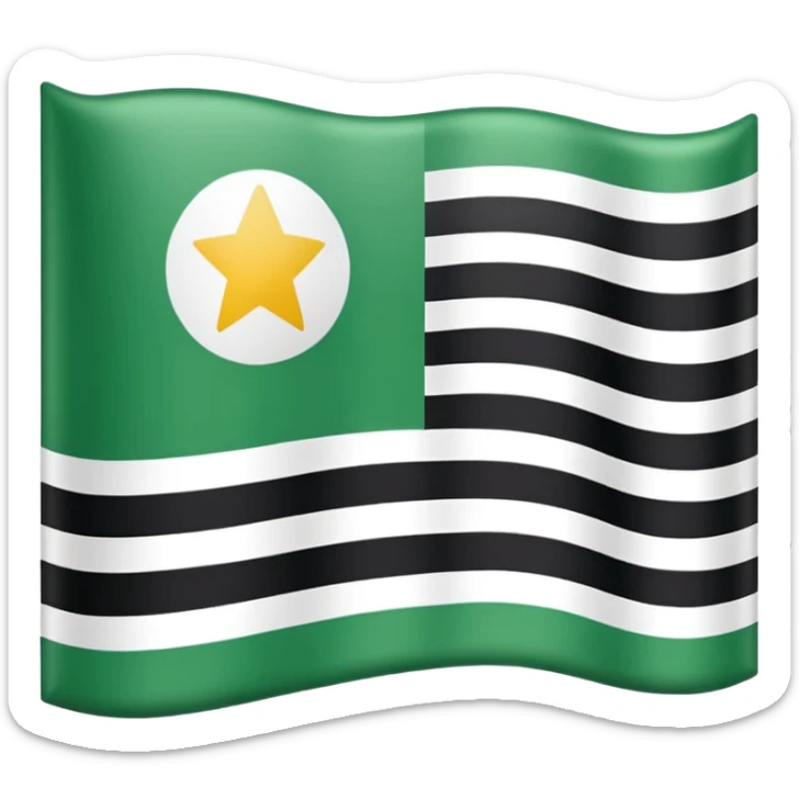I want a flag as a emoji its made by three colours white green and black sticker