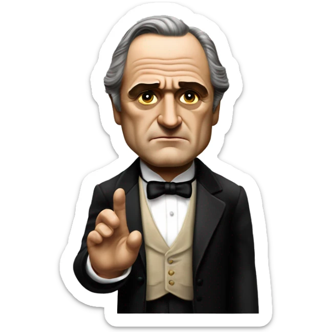 Vito Corleone from the movie "The Godfather" shows "class" with his right hand sticker