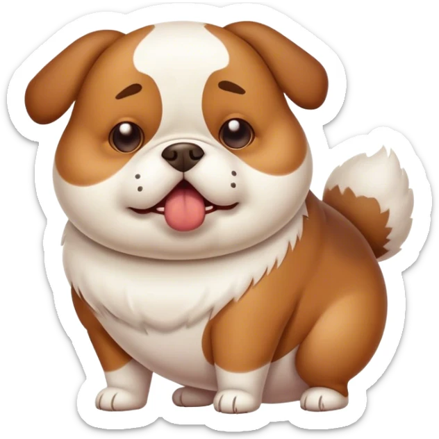 fat stupid dog, his name is Gmail from tik tok trends and he is pooping sticker