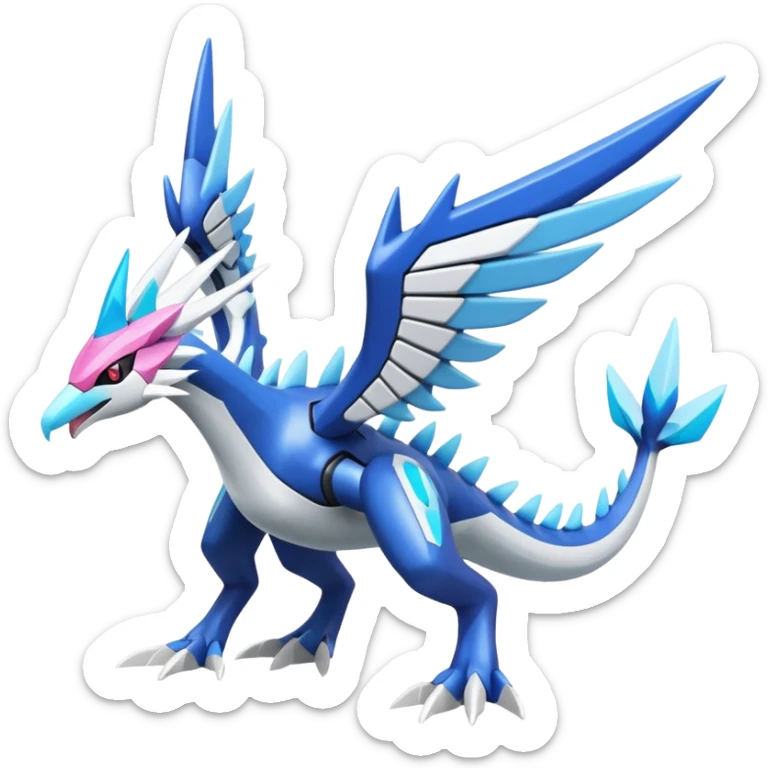Futuristic Helioptile-Diancie-Kyurem-Dialga-Latios-Miraidon-Pokémon, full body sticker