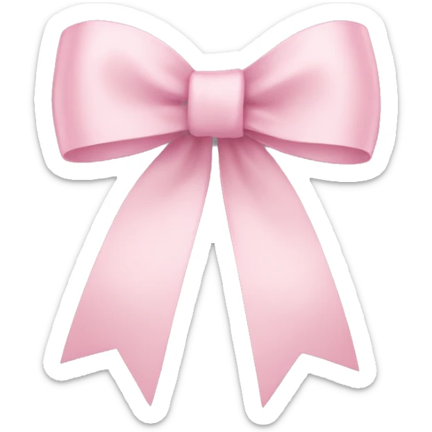 light pink ribbon bow sticker