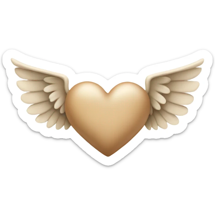Beige heart with wings sticker