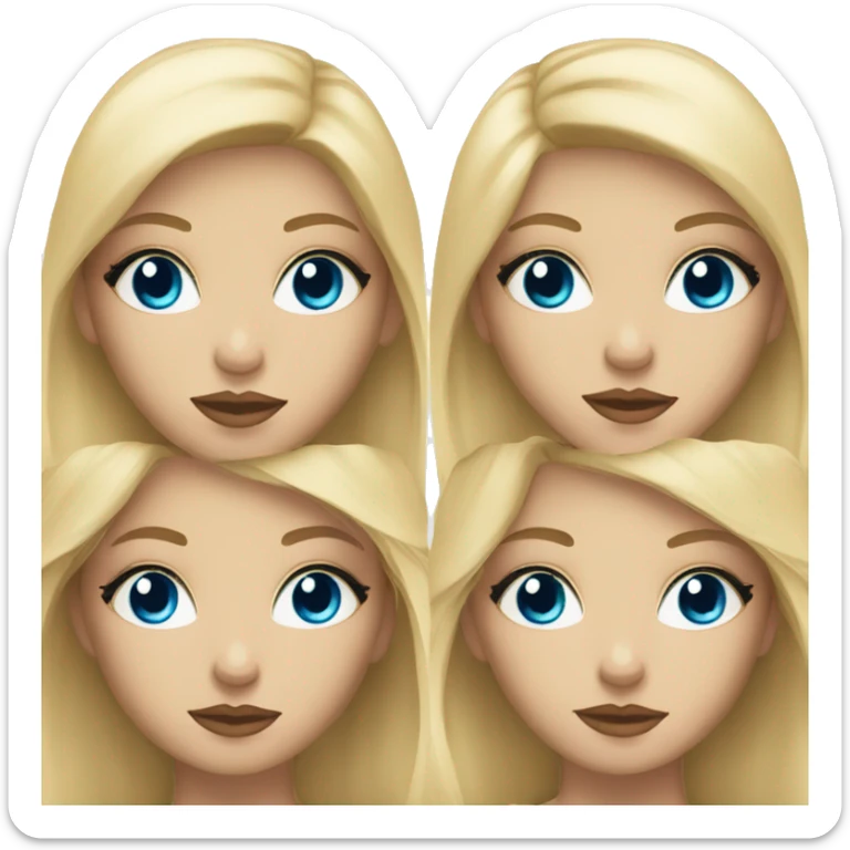 Blonde girl with blue eyes, and skinny , and with makeup  sticker
