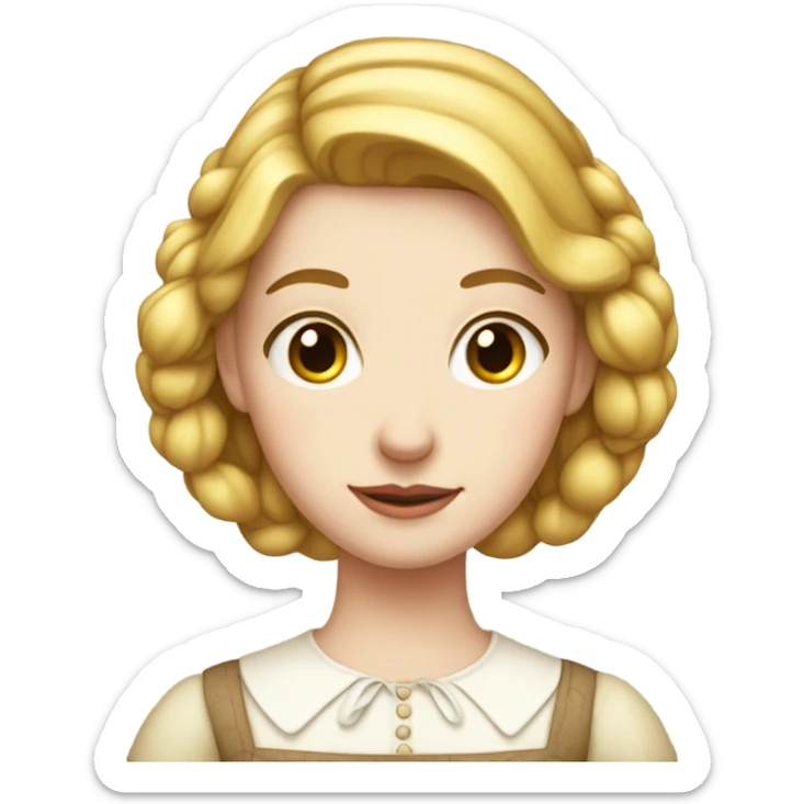 Pale Milkmaid dress girl portrait  sticker