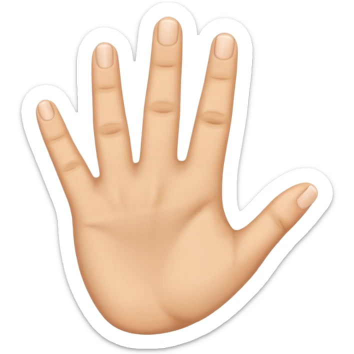 Una mano abierta menos el dedo anular y el pulgar sticker