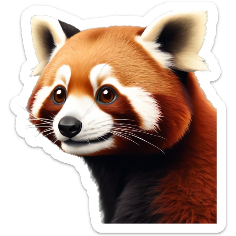 red panda but he's up close to the screen because he's being nosey sticker