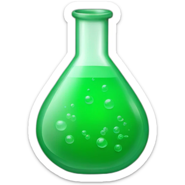 chemist's flask green sticker