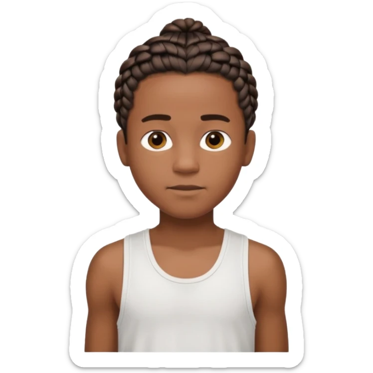 Je veut un garçon qui a des  tresse mi long c un renoi il porte un débardeur blanch sticker