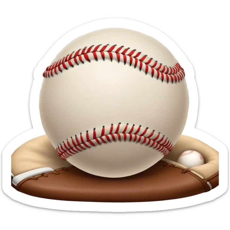 Cinematic Realistic image of a classic baseball, rendered with detailed stitching and textured leather, set against a nostalgic ballpark backdrop with soft, golden lighting that evokes Americana sticker