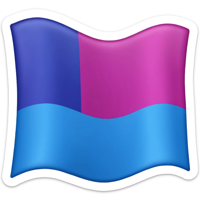 La bandera bisexual (lleva 3 franjas: la de arriba color magenta, abajo azul y en medio morada) sticker