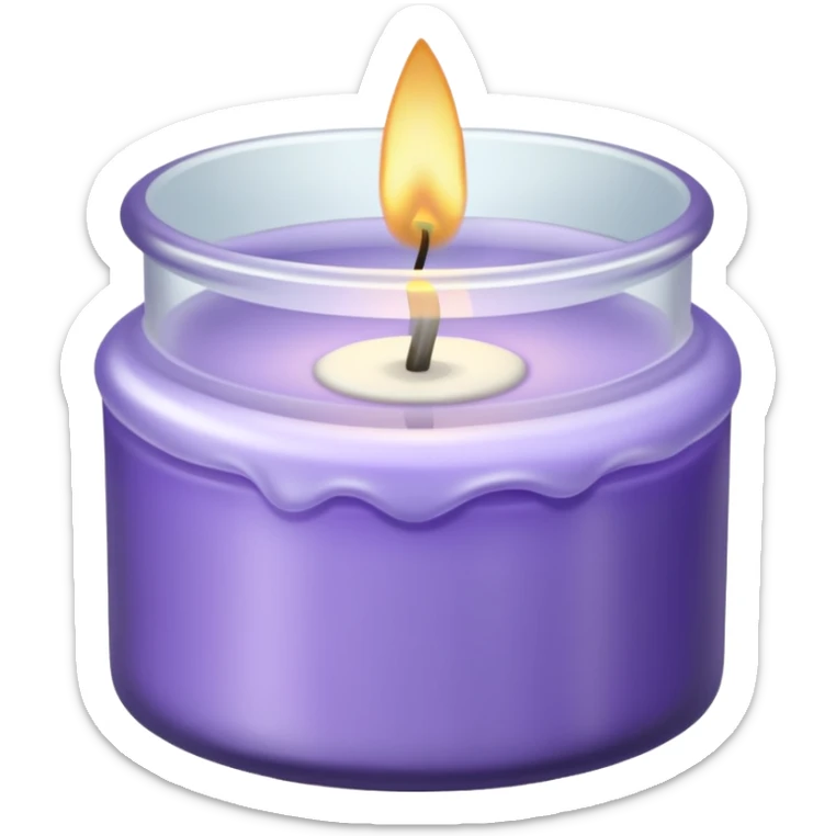 Lavender candle – purple wax in frosted glass jar sticker