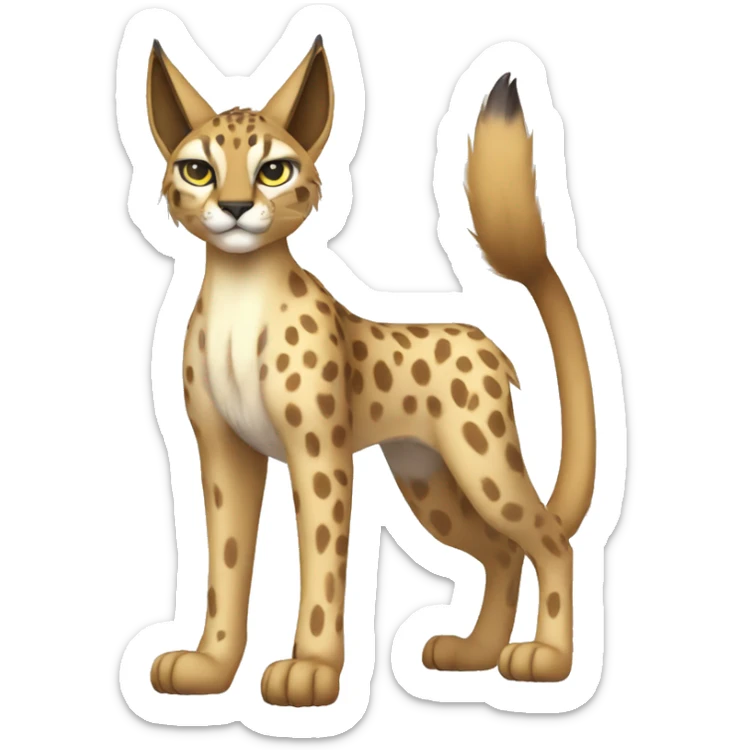 spotted Lynx-Caracal-Fakemon-hybrid full body sticker