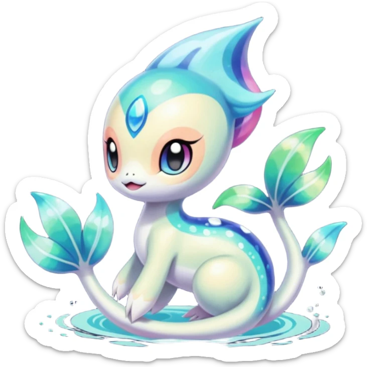 Colorful Exotic Meloetta-Primarina-Kirby-Fakémon-creature-hybrid sticker