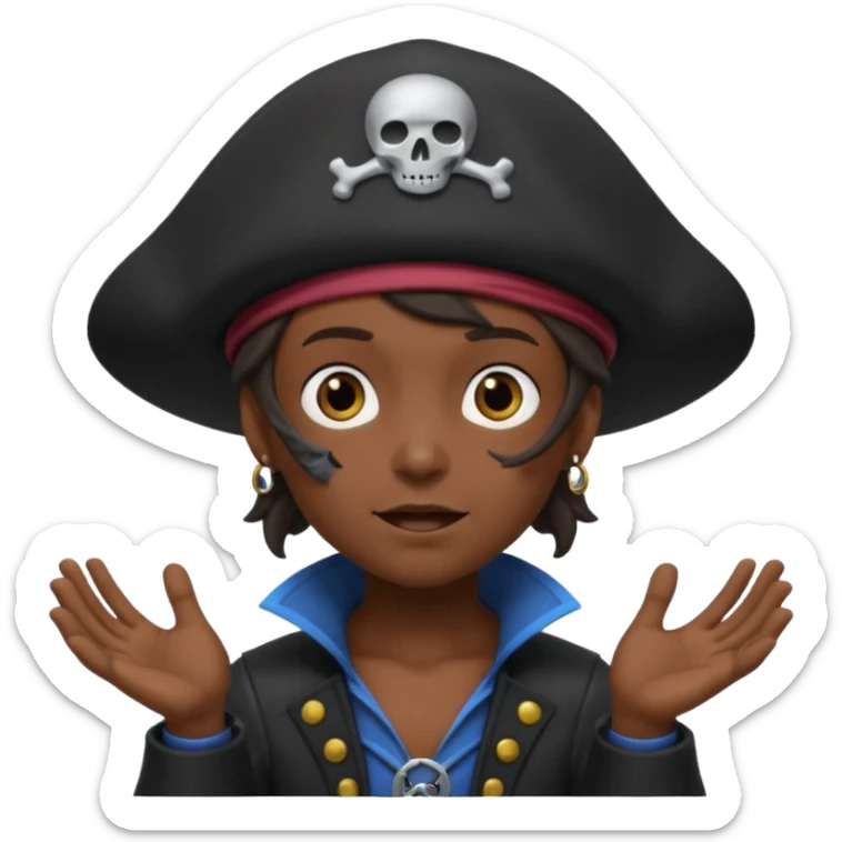 animated emoji for a player called prophet of doom I Dont Know shruging emote needs to be space pirate themed and dark sticker