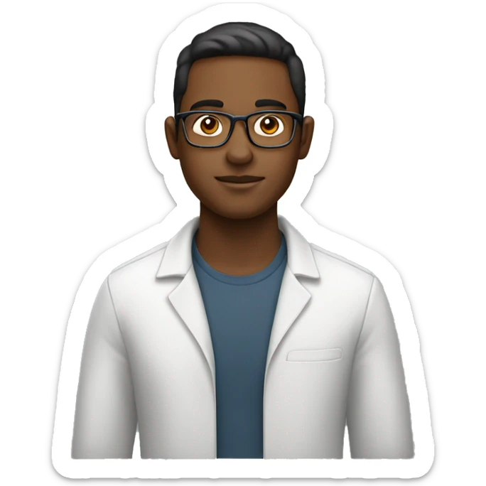 stand young man of about 20 years old, networker and trader with glasses sticker