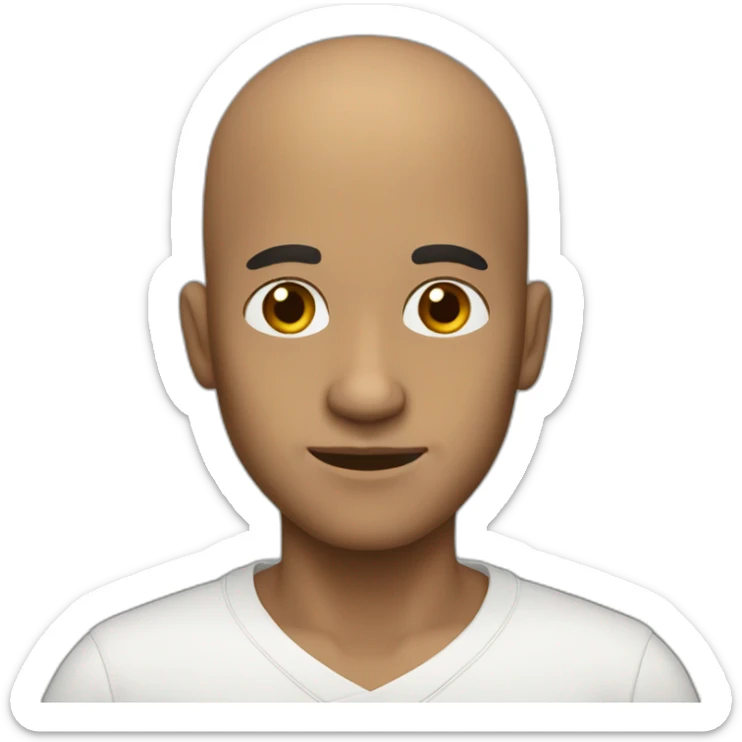 Make an emote of a matematician, he is bald, he has middle dark skin, brown eyes and he is ugly sticker