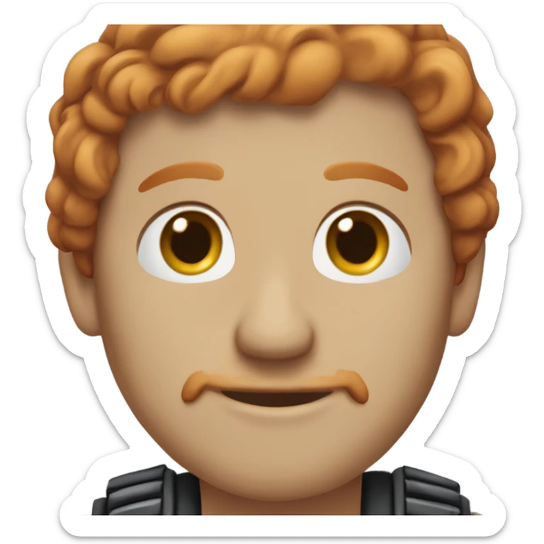 A bald redhead with a beautiful jawline and a not very long red beard and moustache. sticker