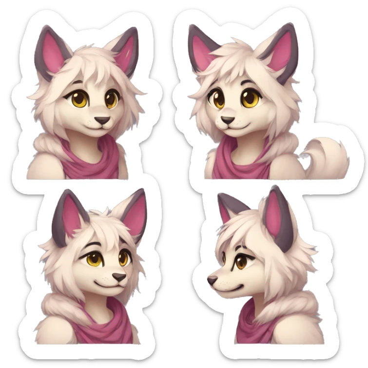 Shy kawaii cute anthro furry by Falvie, LiLaiRa, griffsnuff, AngieWolf sticker