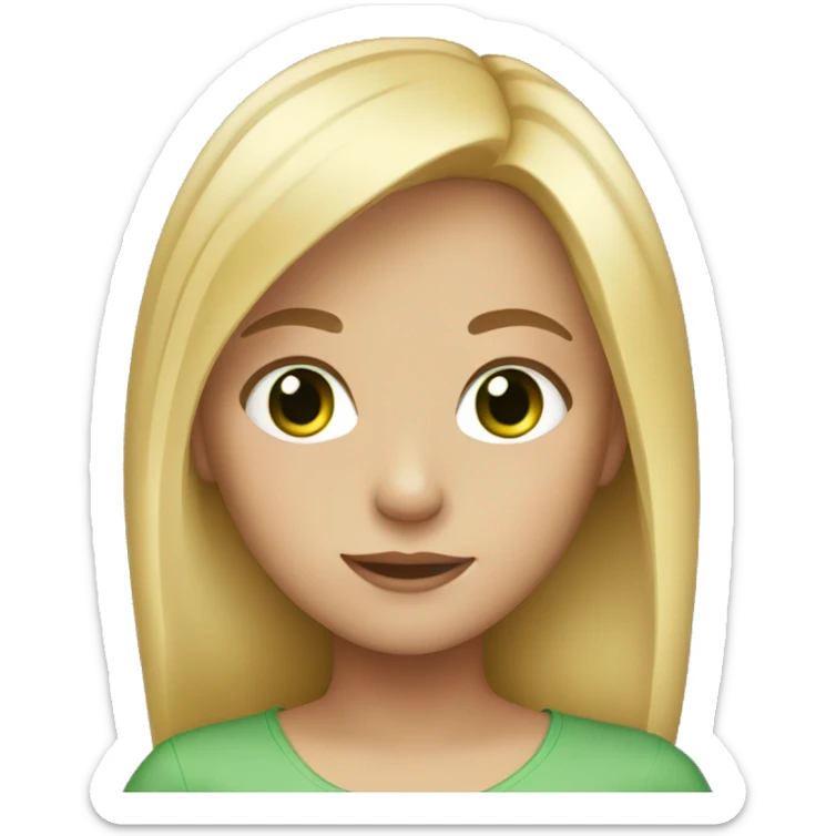Girl with blonde hair and green eyes sticker