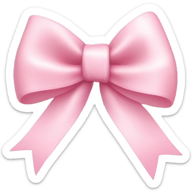 light pink ribbon bow sticker