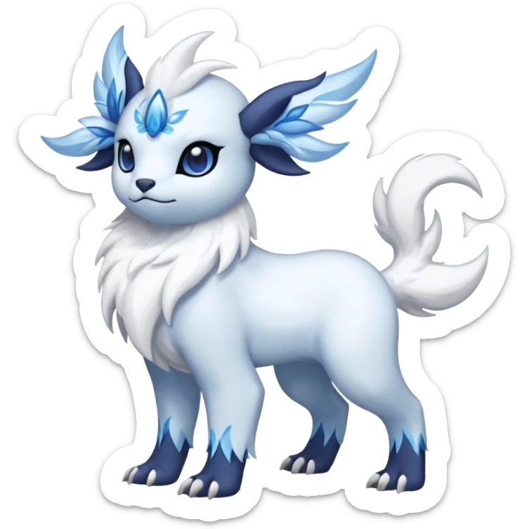 Floral Absol-Amaura-fusion-Fakemon-animal-creature  sticker