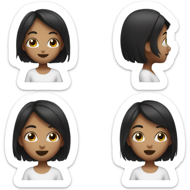 smiling girl with black hair blowing a kiss  sticker