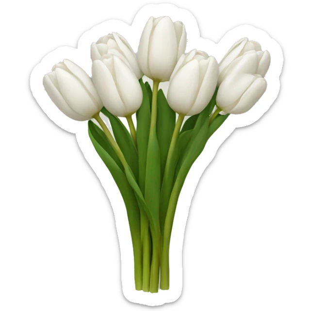 white tulip bouquet  sticker