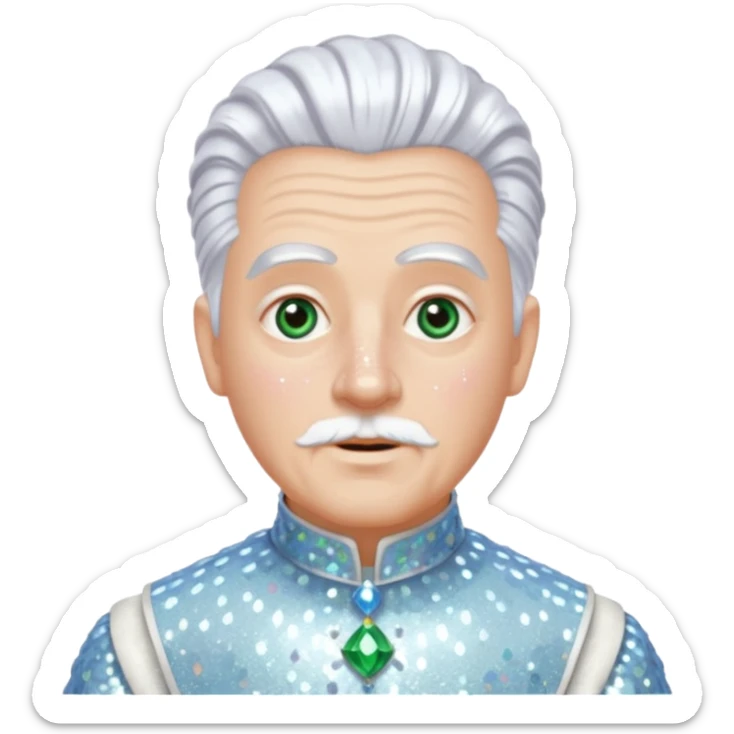Servant Boq from The Wizard of Oz with white hair, white sequin outfit sticker