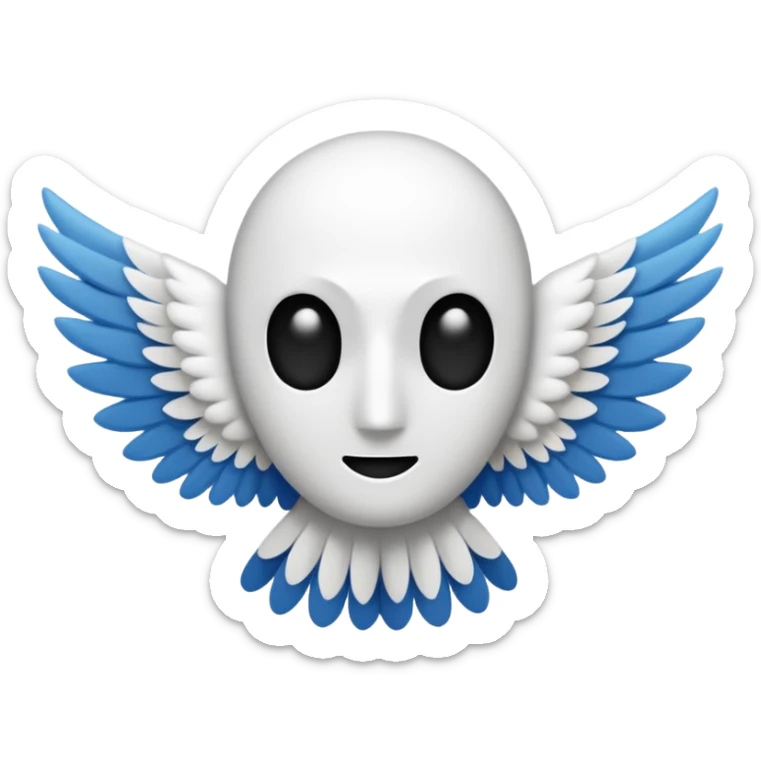 1 billete con 1 ala blanca a cada lado, no hay caras, solo alas sticker