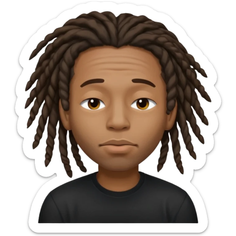 Black man with dreads and a clean shave puckering his lips and closing his eyes sticker