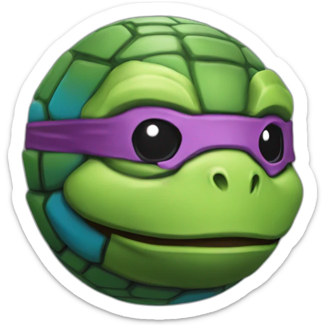 3d sphere with a cartoon Teenage mutant ninja turtle skin texture sticker