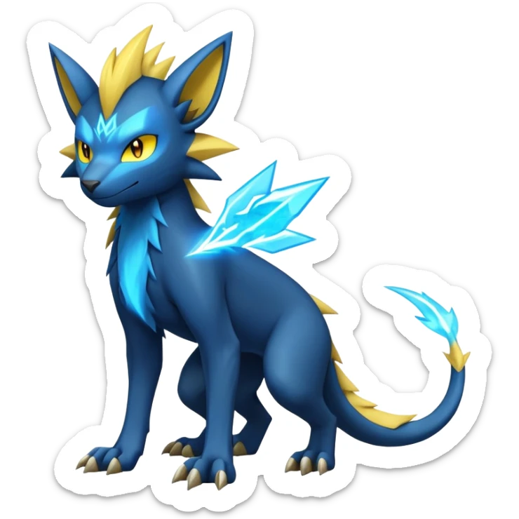 Manectric-Luxray-Draco-Fakémon-hybrid-creature (full body), 4 legs sticker